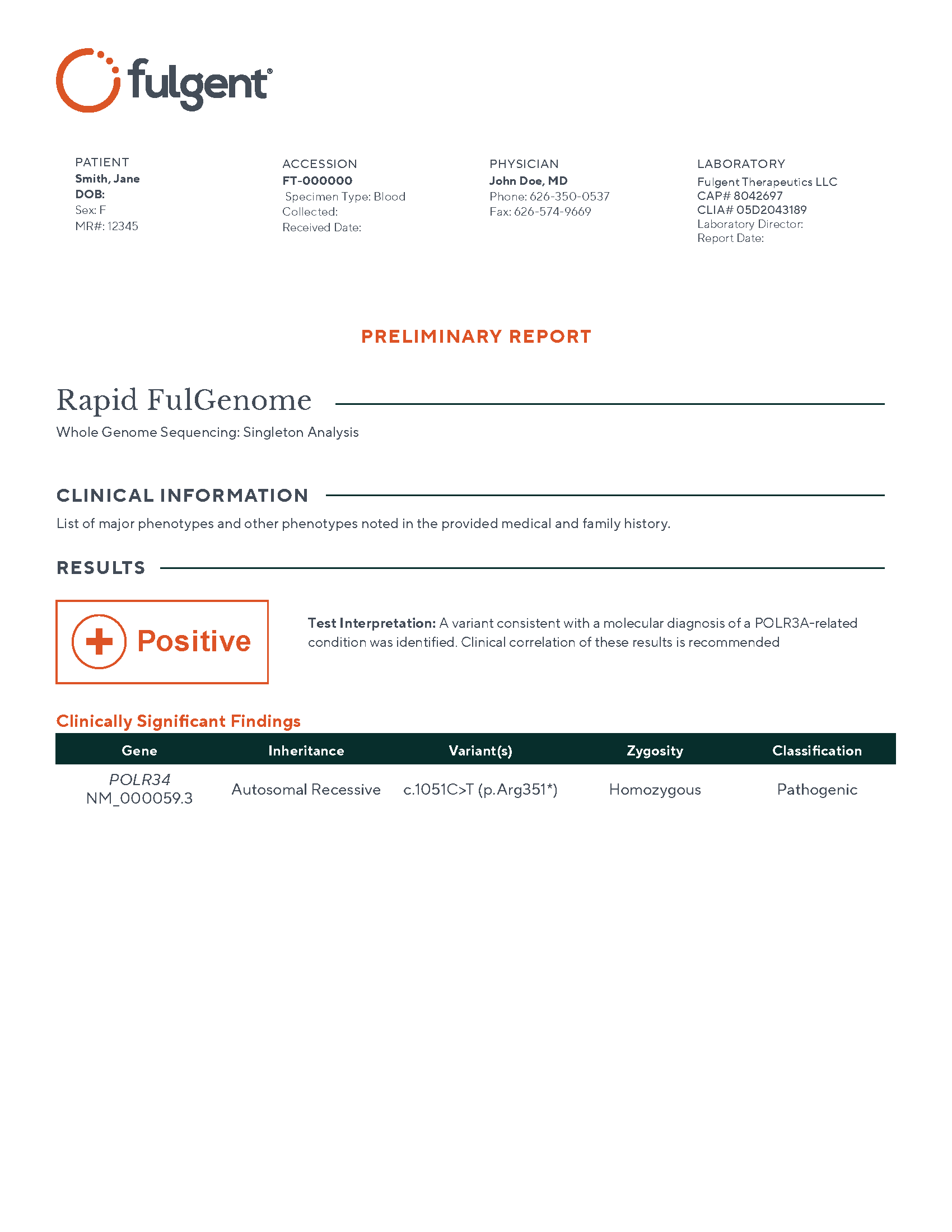 Rapid FulGenome Preliminary Report for RISE.