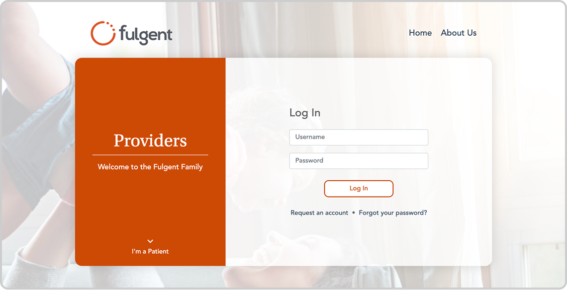 Fulgent provider portal login screen