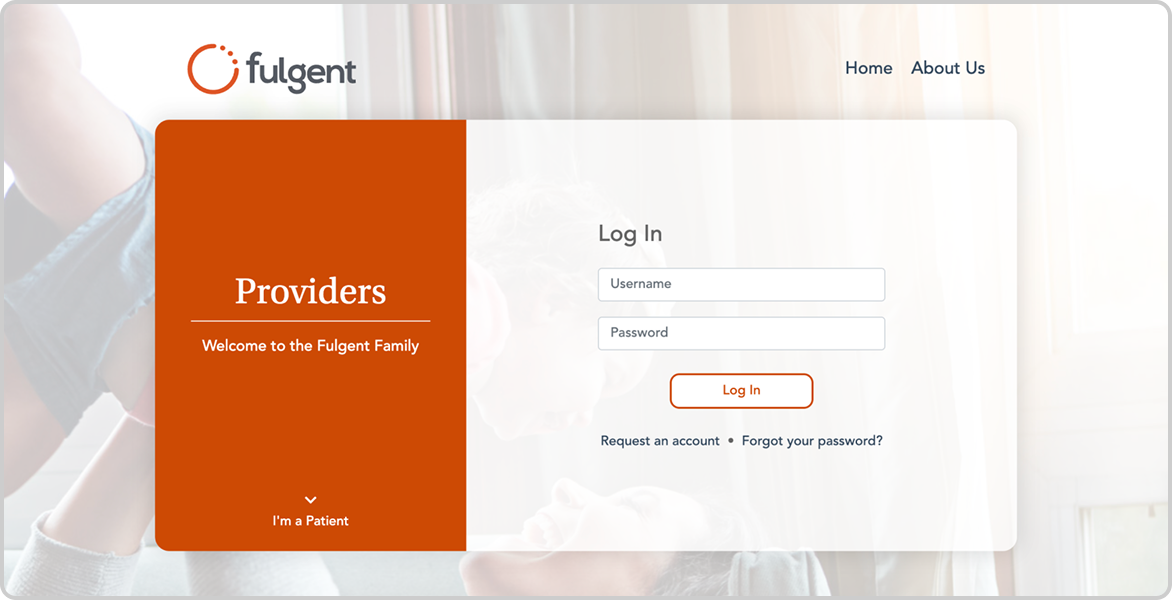 Fulgent provider portal login screen